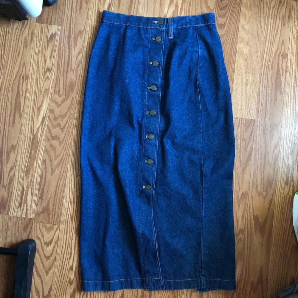 Vintage denim maxi skirt